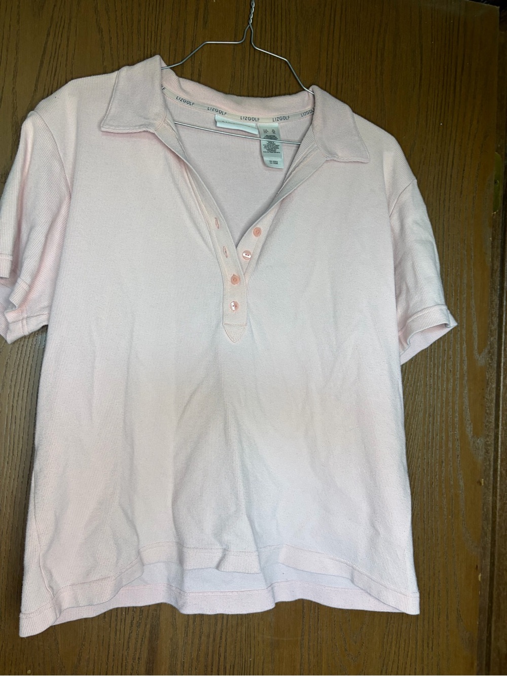 Liz Claiborne Pale Pink Polo Golf Shirt - Short Sleeve